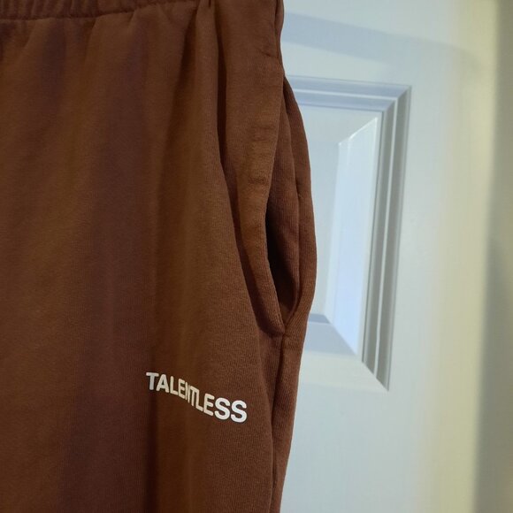 Talentless Pants Mens Medium Brown Joggers Sweatpants Sweats Baggy‎ Lounge - Picture 4 of 10